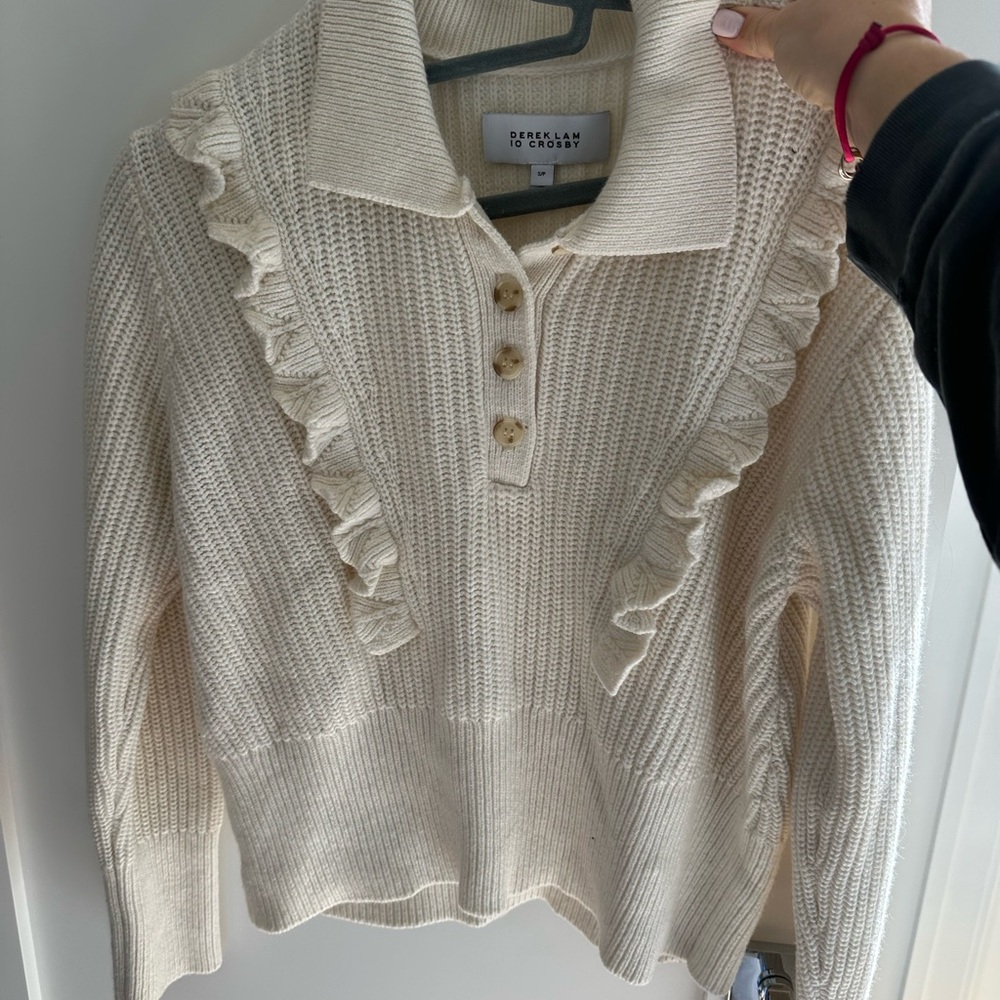 Derek Lam 10 Crosby Noelia Collared Ruffle Sweater